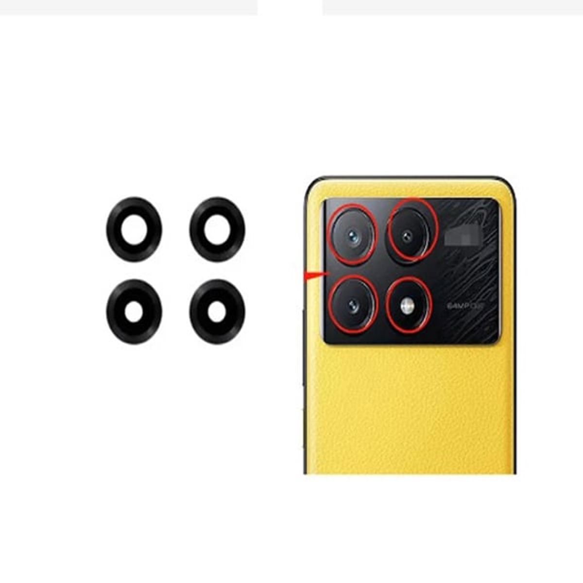 GENERICO - Repuesto lente Vidrio de cámara Pocophone X6 Pro 5G