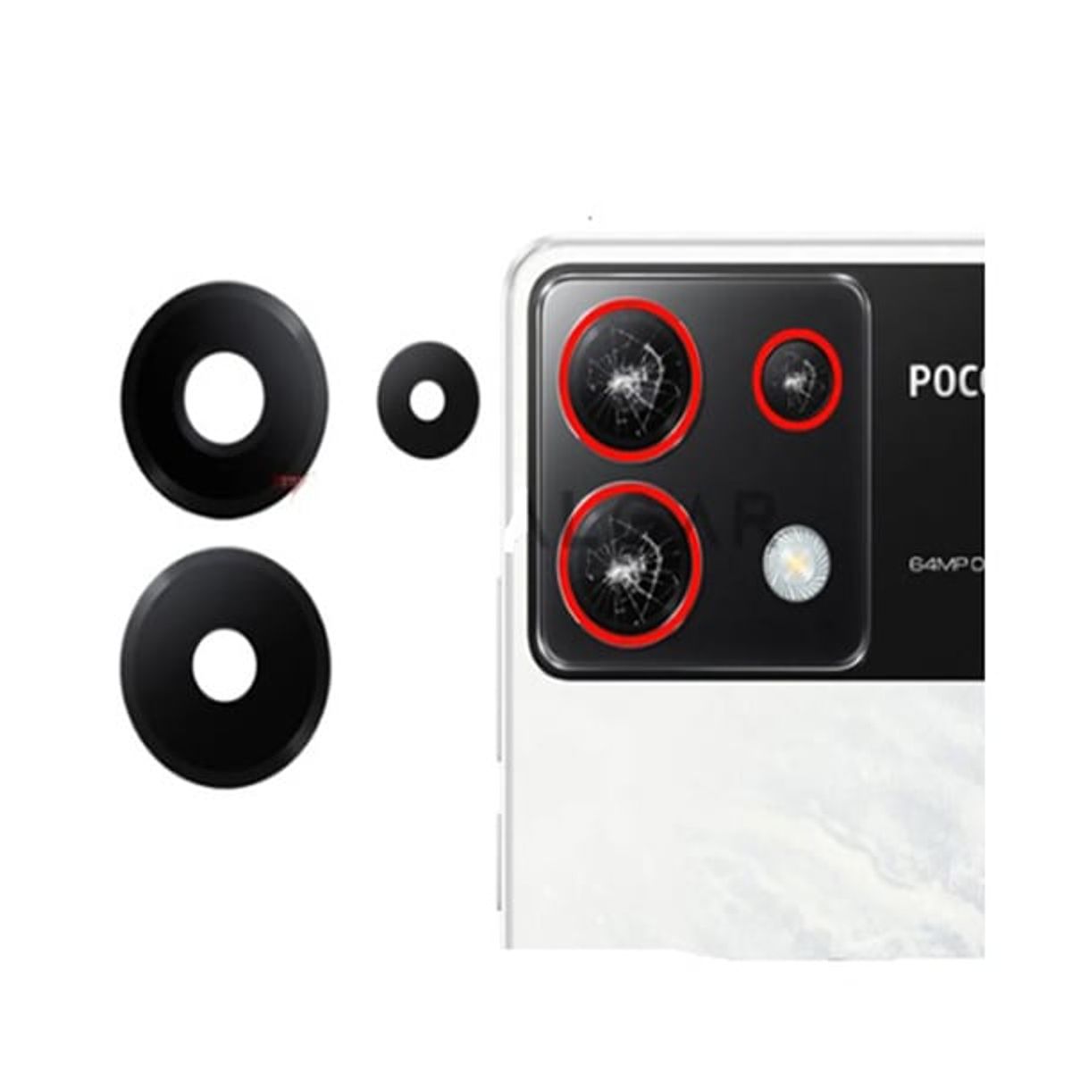 GENERICO - Repuesto lente Vidrio de cámara Pocophone X6