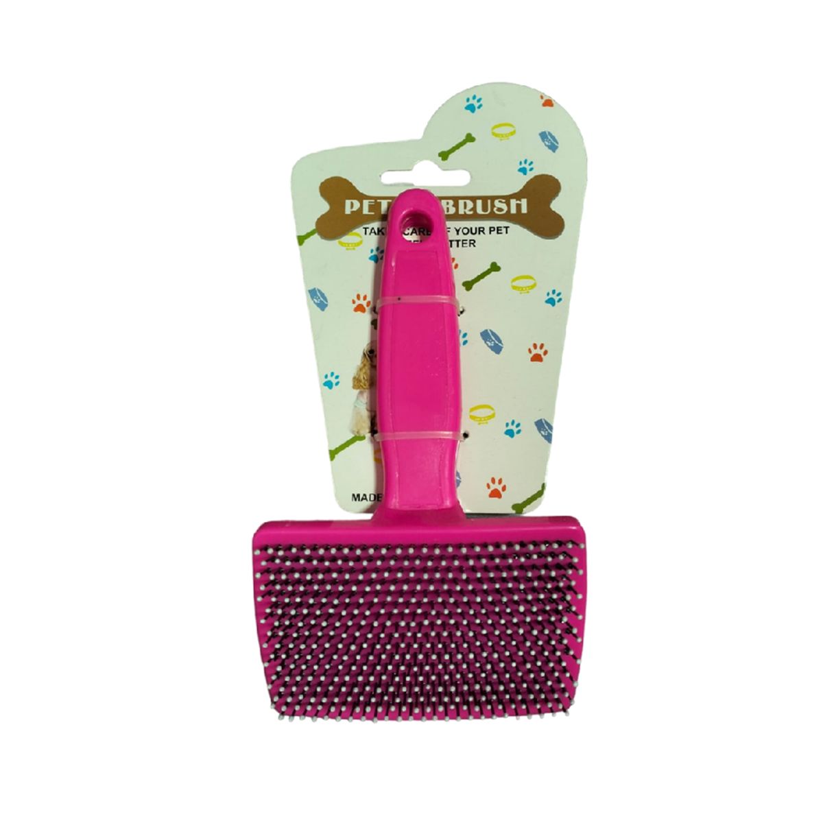 GENERICO - Cepillo carda rasqueta fucsia desenredante para perros chico