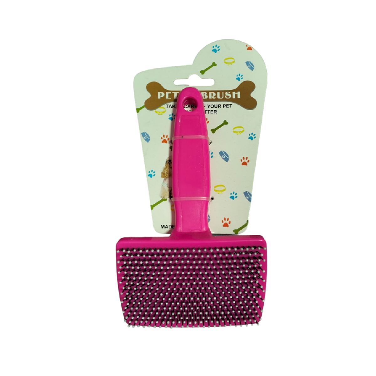 GENERICO - Cepillo carda rasqueta fucsia desenredante para perros chico