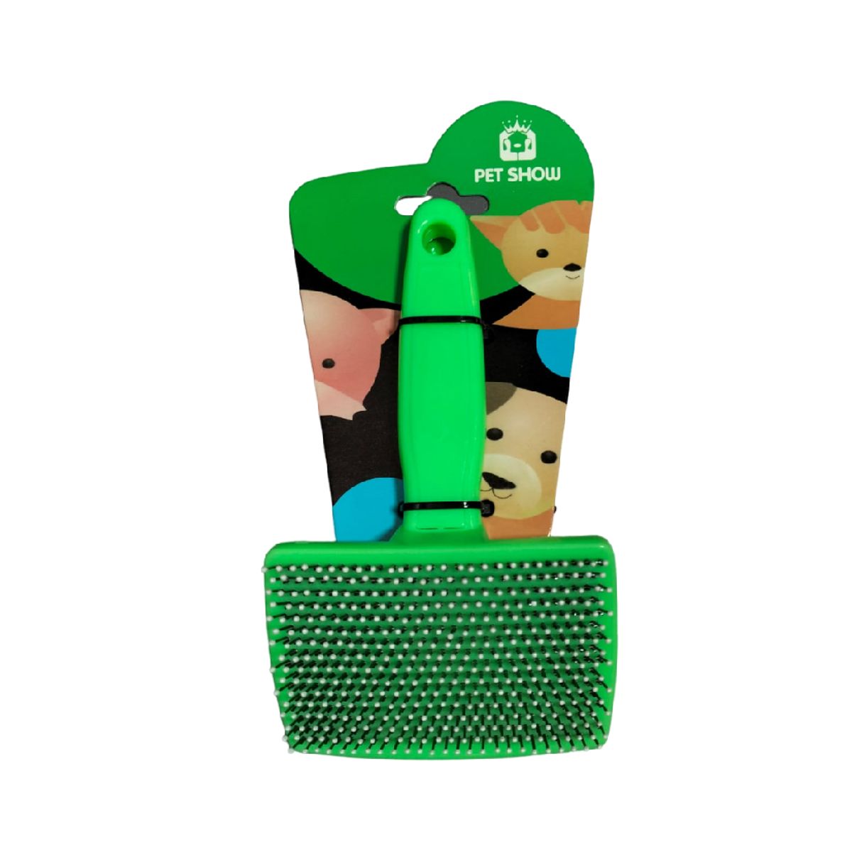 GENERICO - Cepillo carda rasqueta verde desenredante para perros chico