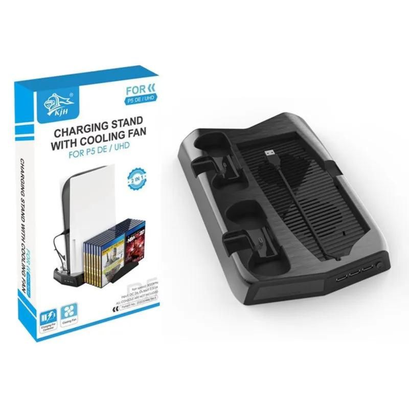 GENERICO - Soporte Vertical con ventilador de refrigeración para consola PS5