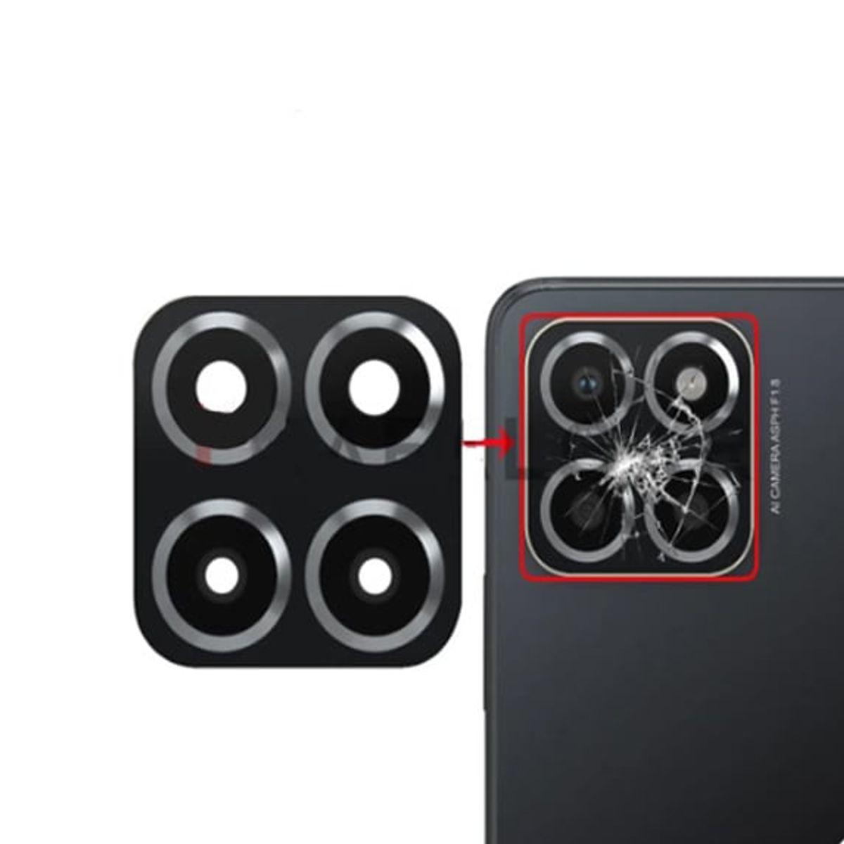 GENERICO - Repuesto lente Vidrio de cámara Huawei Honor X8 5G