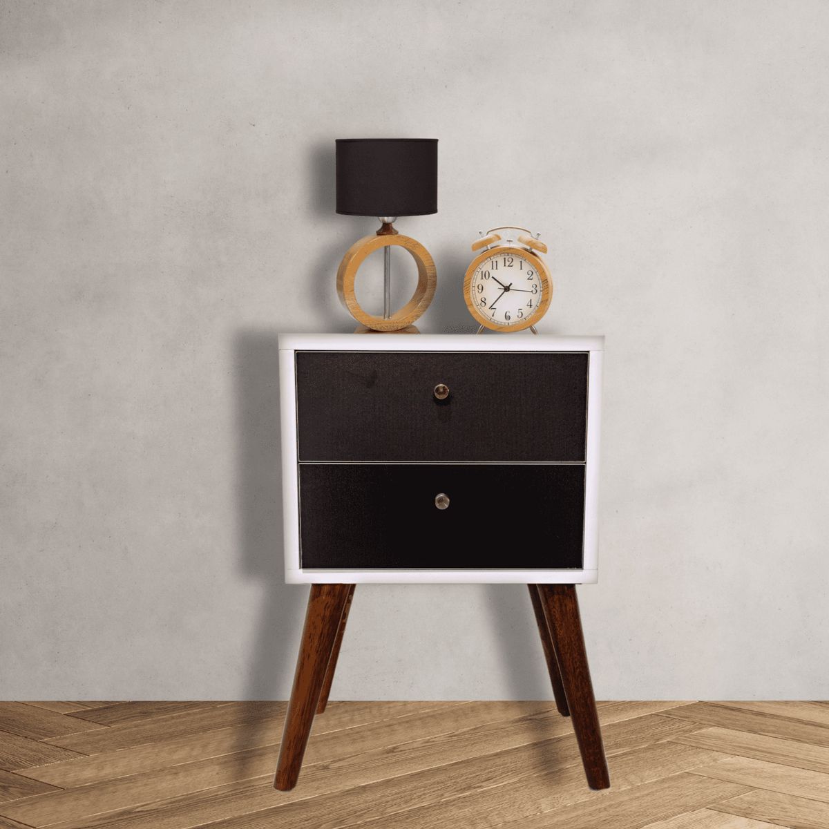 MUEBLES MACRUMO - Velador Vintage 2 Cajones Wengue