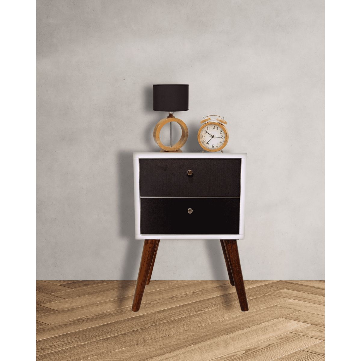 MUEBLES MACRUMO - Velador Vintage 2 Cajones Wengue