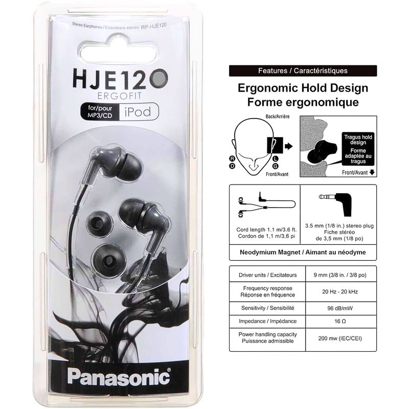PANASONIC - Audifonos ergofit panasonic con sonido dinámico HJE120