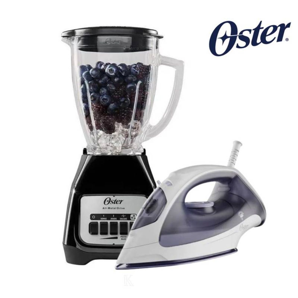 OSTER - COMBO OSTER Licuadora 2 Vel BLSTKAGBPB + Plancha A Vapor GCSTBS3802