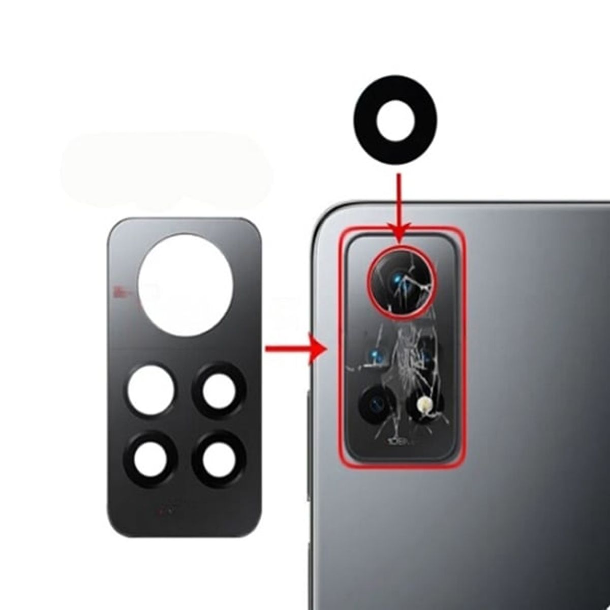 GENERICO - Repuesto lente Vidrio de cámara + Marco Xiaomi Redmi Note 12 Pro 4G