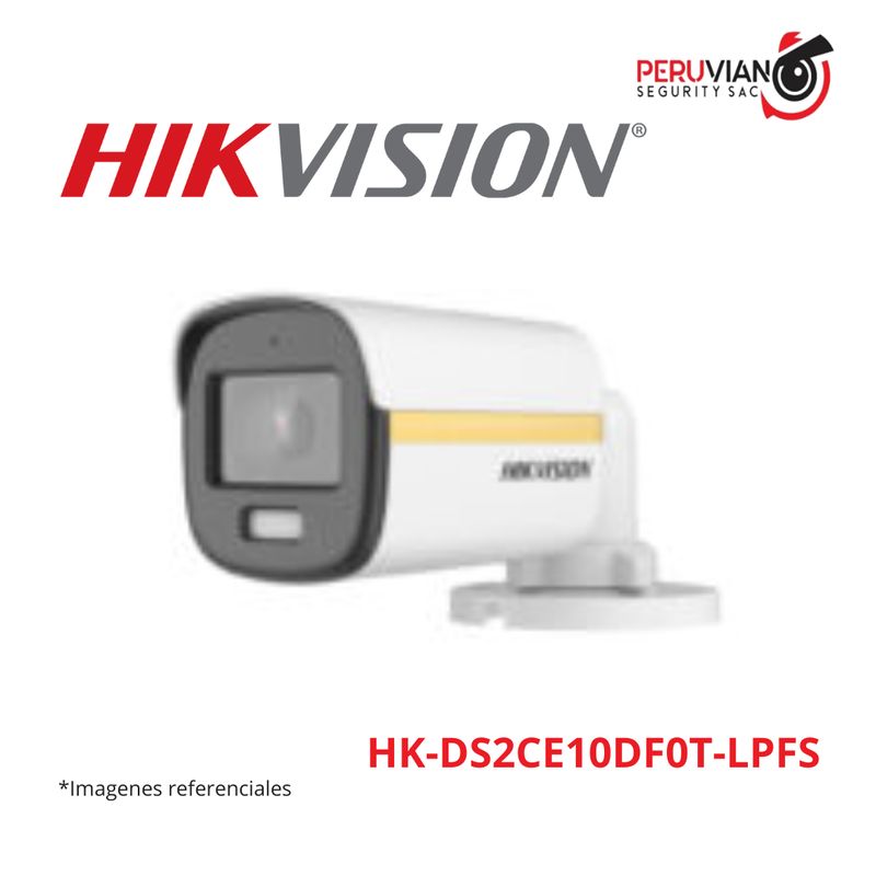 HIKVISION - TUBO  2MP COLOR VU LENTE 2.8MM C/AUDIO - HIBRIDO HK-DS2CE10DF0T-LPFS