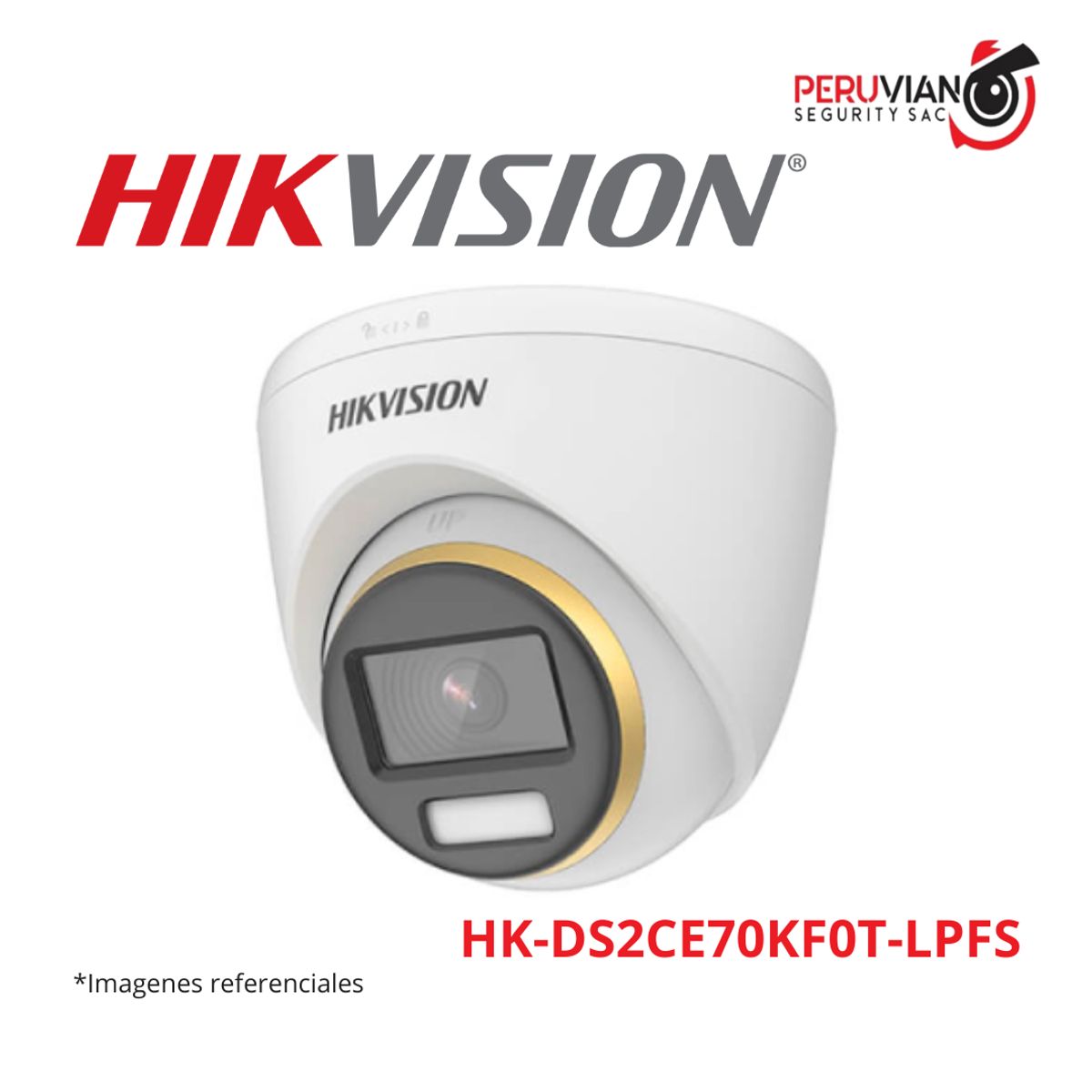 HIKVISION - DOMO 5MP lente 2.8mm, IR  inteligente hasta 20 mtrs. HK-DS2CE70KF0T-LPFS