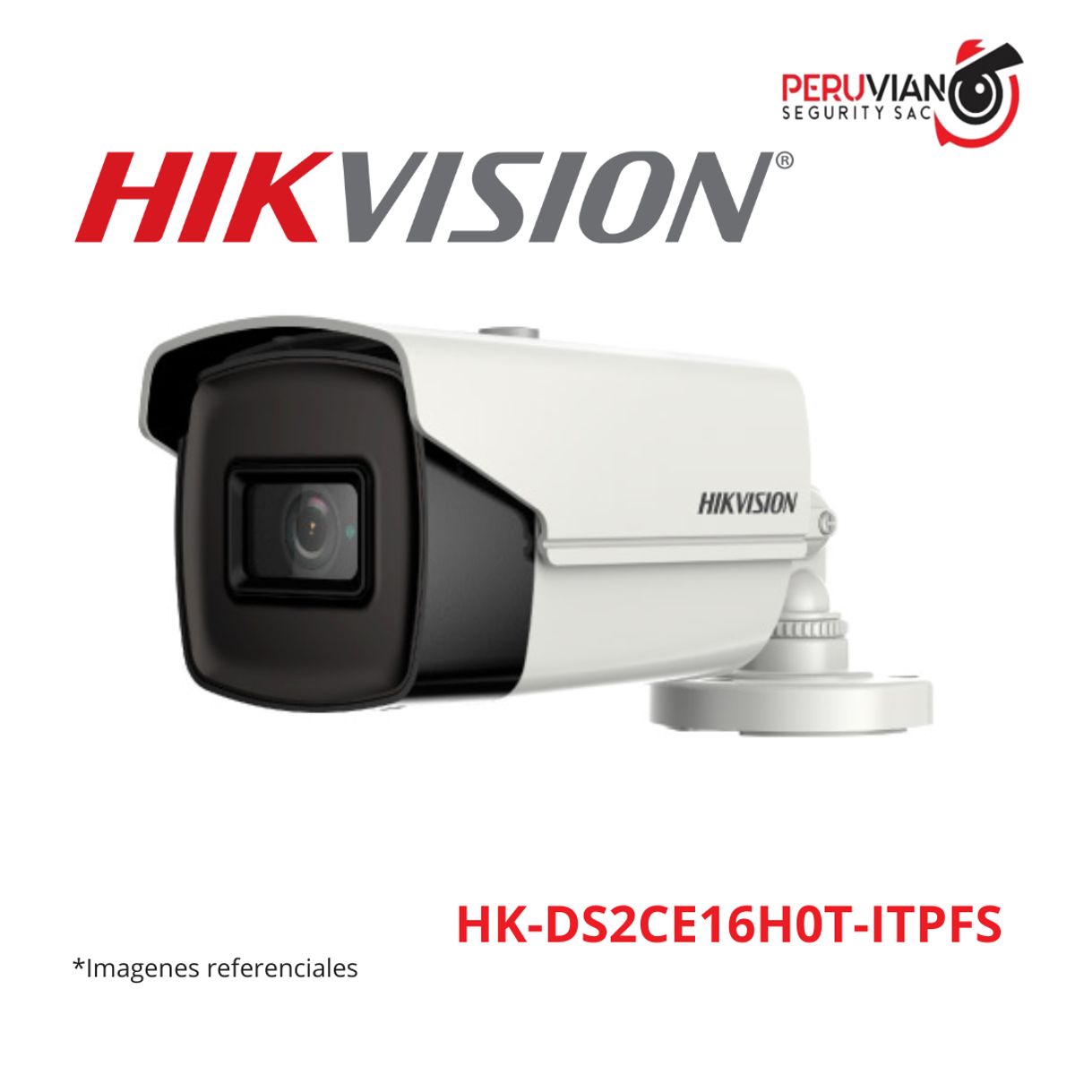 HIKVISION - TUBO 5MP lente 2.8mm, IR  inteligente hasta 20 mtrs HK-DS2CE16H0T-ITPFS