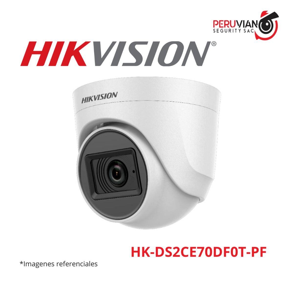 HIKVISION - DOMO 1080P lente 2.8mm, IR  inteligente hasta 20 mtrs HK-DS2CE70DF0T-PF