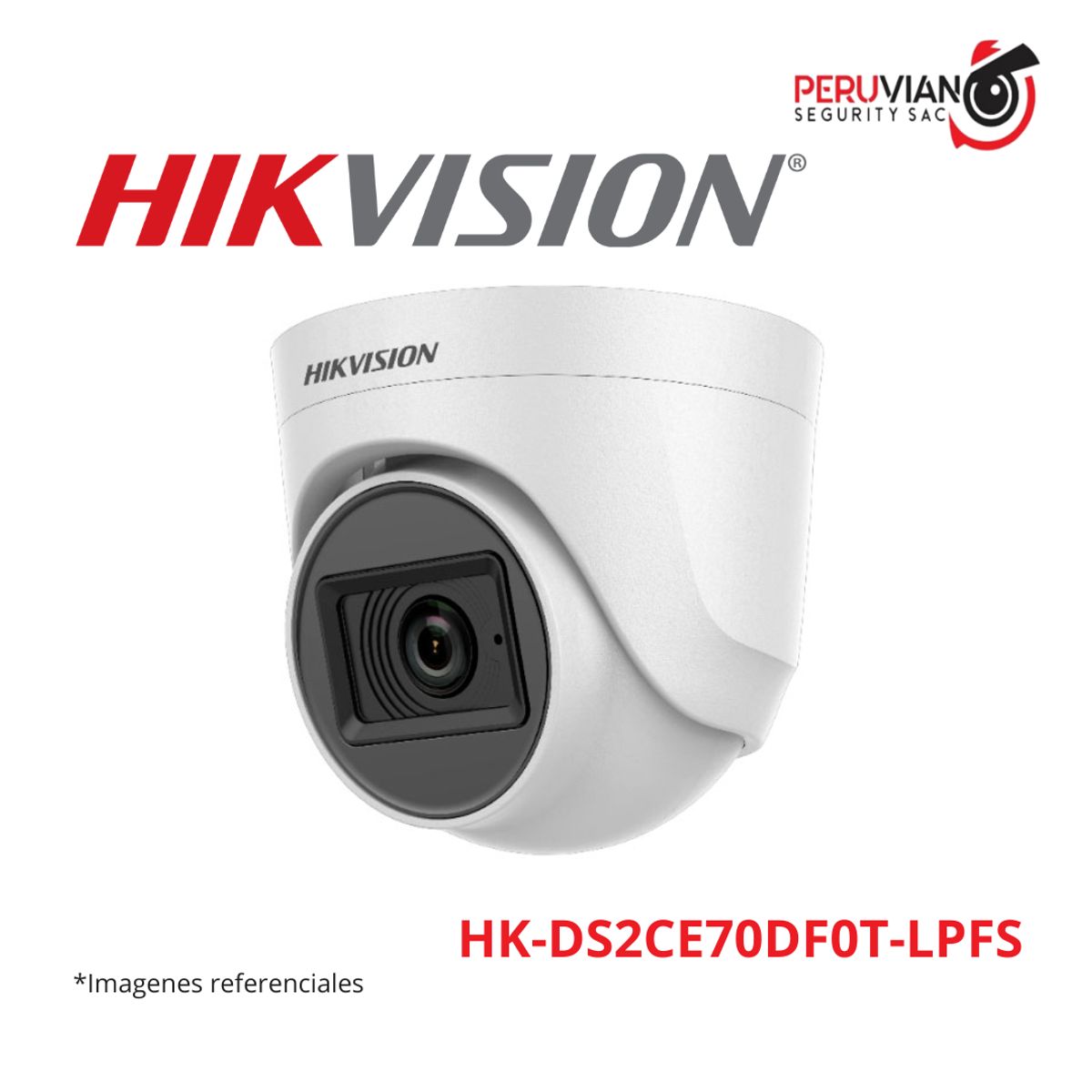 HIKVISION - 2MP DOMO COLORVU LENTE 28MM C AUDIO - HIBRIDO HK-DS2CE70DF0T-LPFS