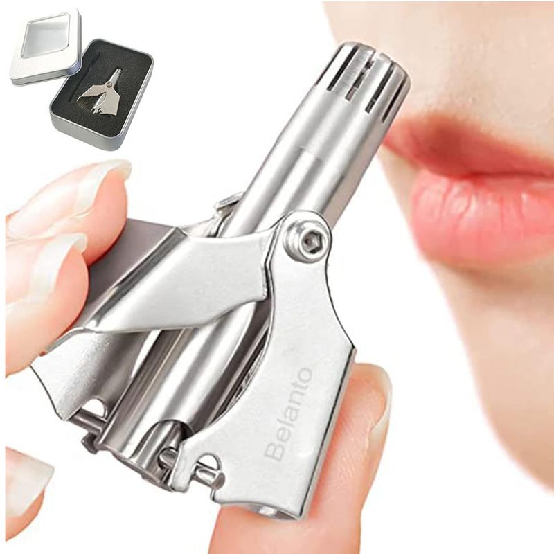 GENERICO - Trimmer Cortador bello Nasal Cuchillas ACERO +Estuche Protector Regalo