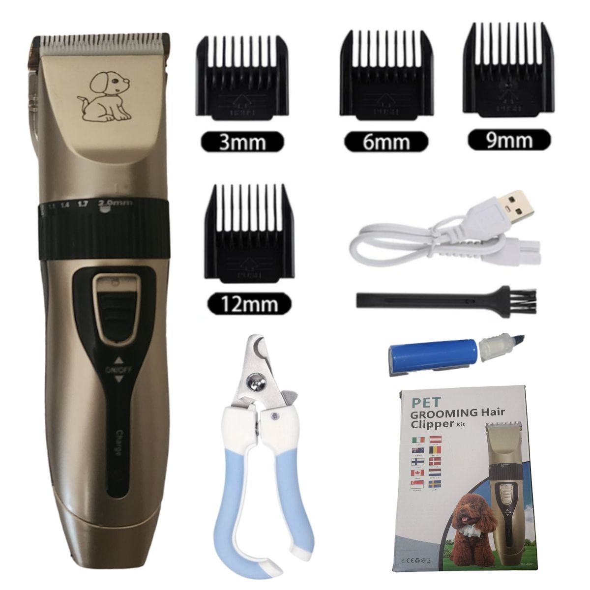 GENERICO - KIT Completo para cortar pelo de Mascota Maquina inalámbrica