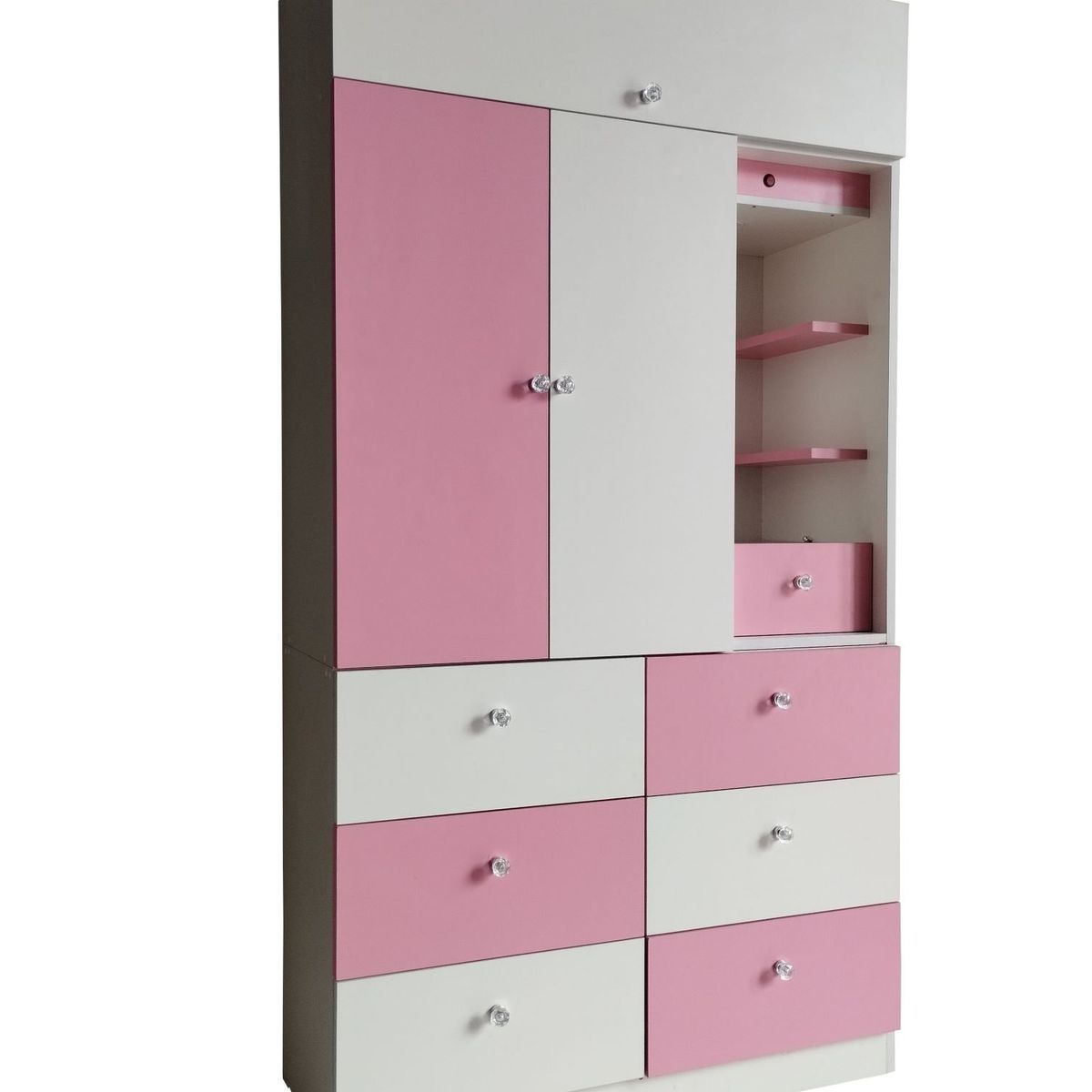 GENERICO - ROPERO DE 1 METRO CON TOCADOR COLOR ROSADO