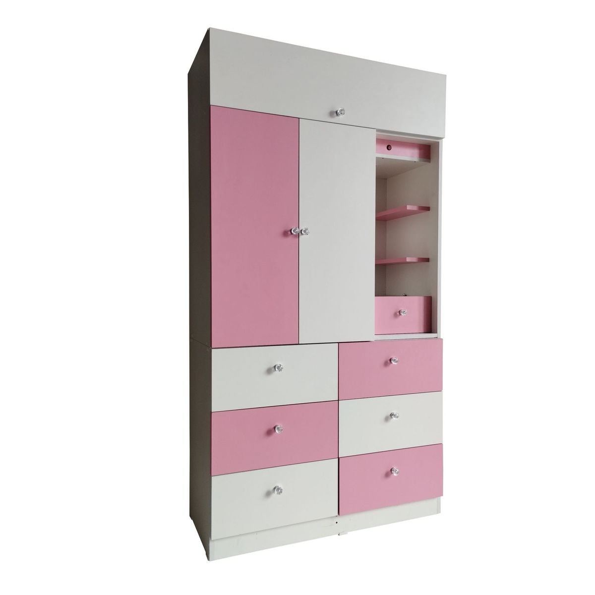 GENERICO - ROPERO DE 1 METRO CON TOCADOR COLOR ROSADO