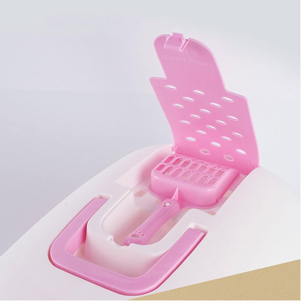 GENERICO - Arenero cerrado con pala para gato - celeste