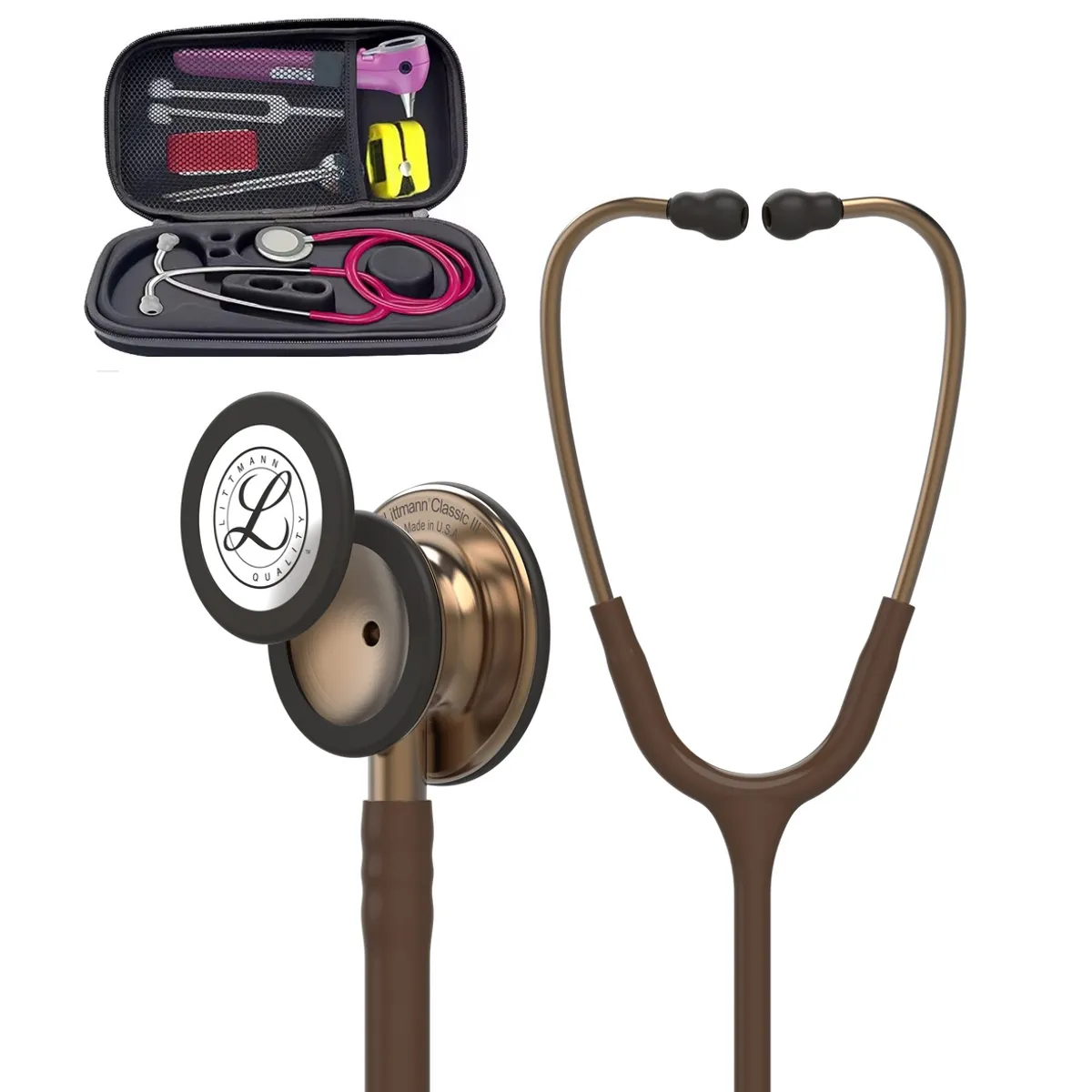 3M - Estetoscópio 3M™ Littmann® Classic III™ 5809 Chocolate Cobre + Estuche