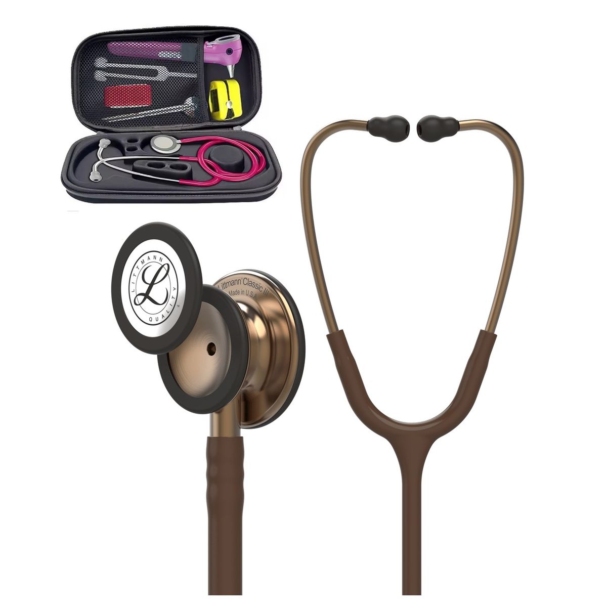 3M - Estetoscópio 3M™ Littmann® Classic III™ 5809 Chocolate Cobre + Estuche