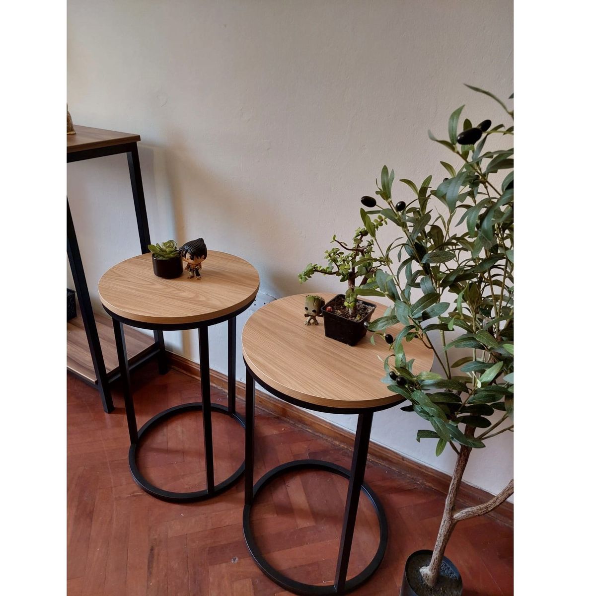 GENERICO - pack Mesa auxiliar industrial color panela 40 cm x 60 altura