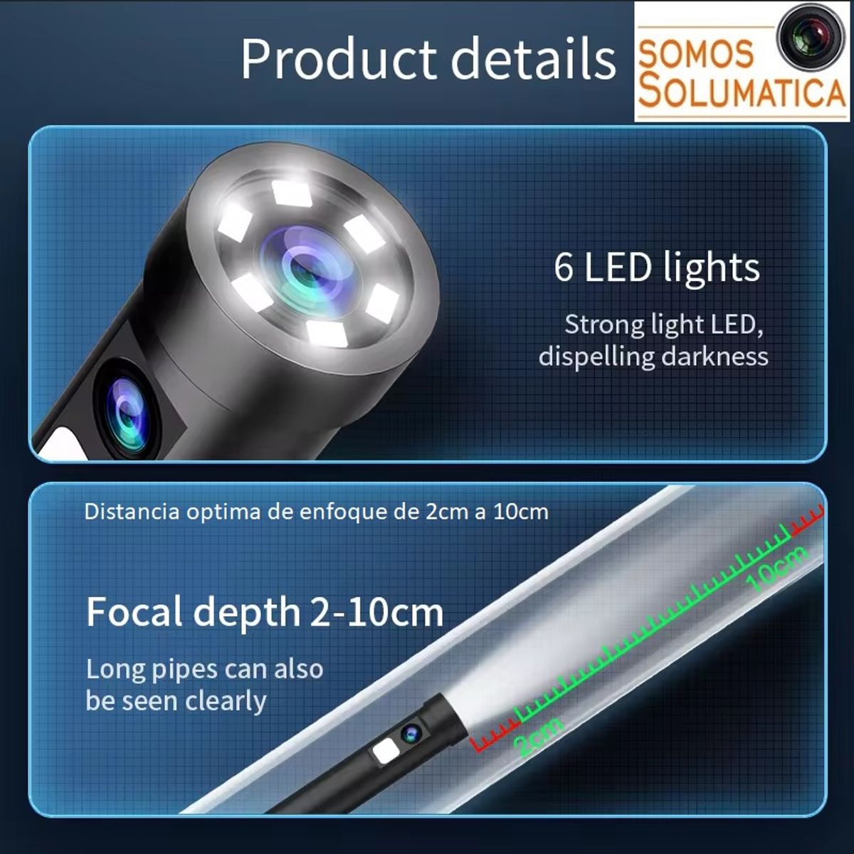 OEM - Endoscopio Industrial Hd - 3 Metros Doble Camara - Wifi Para Celular