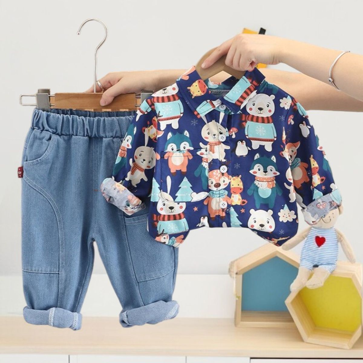 GENERICO - ROPA PARA NIÑO BEBÉ - SET 2 PIEZAS ( CAMISA + PANTALÓN )