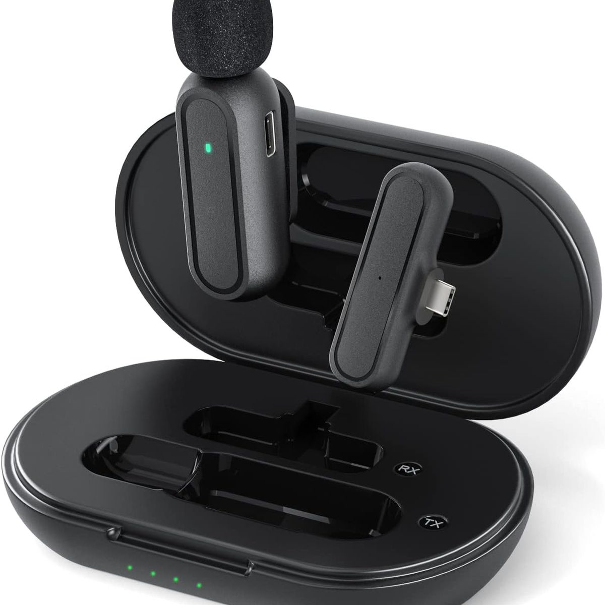 OEM - Micrófono Inalámbrico Solapero K60 Tipo C con Cargador Portátil