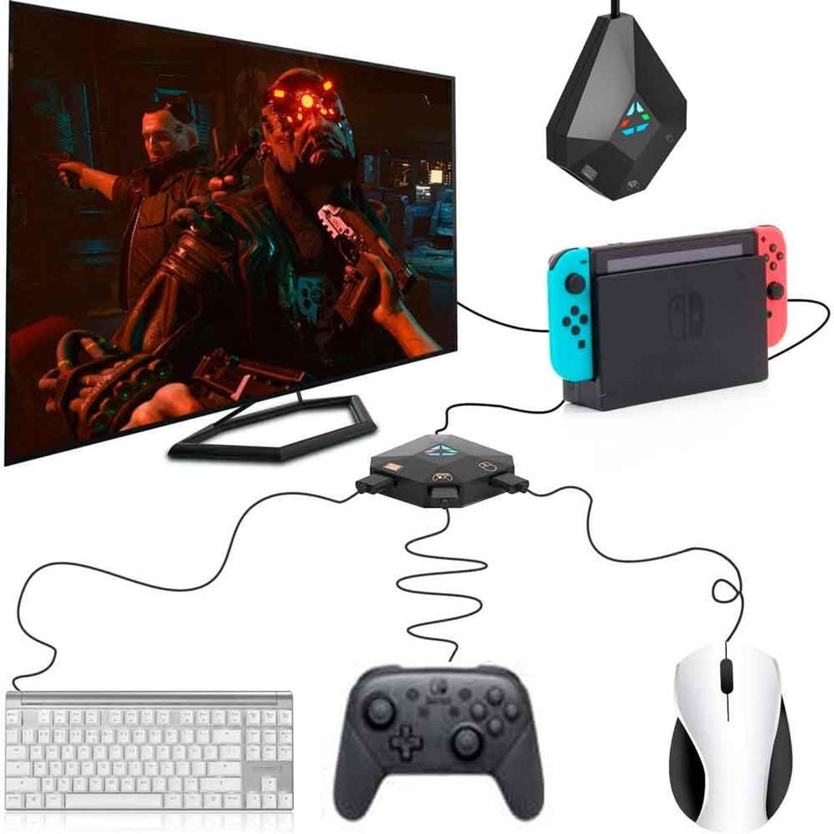 VARIOS - Adaptador de Teclado Mouse Nintendo Switch Oled PS4 PS3 Xbox One360 DB