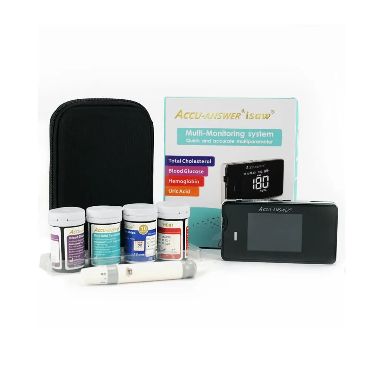 OEM - MEDIDOR COLESTEROL, HEMOGLOBINA, ACIDO URICO Y GLUCOSA 4 EN 1