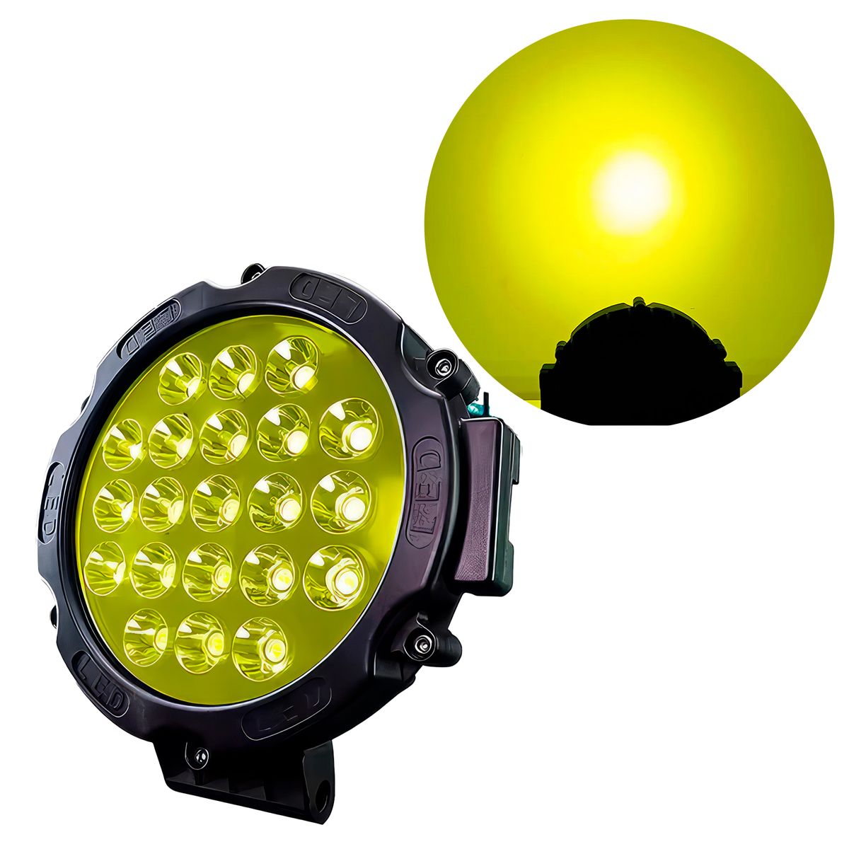 GENERICO - Faro Led Redondo 7Pg 21LED Multivoltaje Blanco 63W 6500 lm