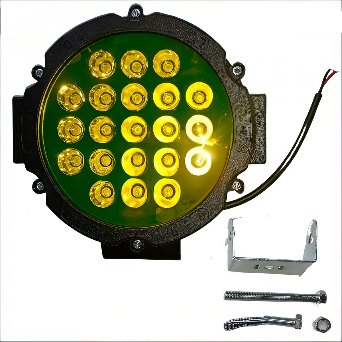 GENERICO - Faro Led Redondo 7Pg 21LED Multivoltaje Blanco 63W 6500 lm
