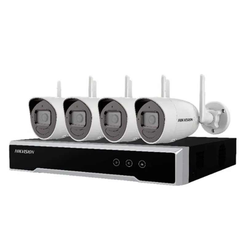 HIKVISION - Kit de monitoreo HIKVISION (1 NVR Wi-Fi de 4 Canales + 4 Camaras Wi-Fi de 2 MP)