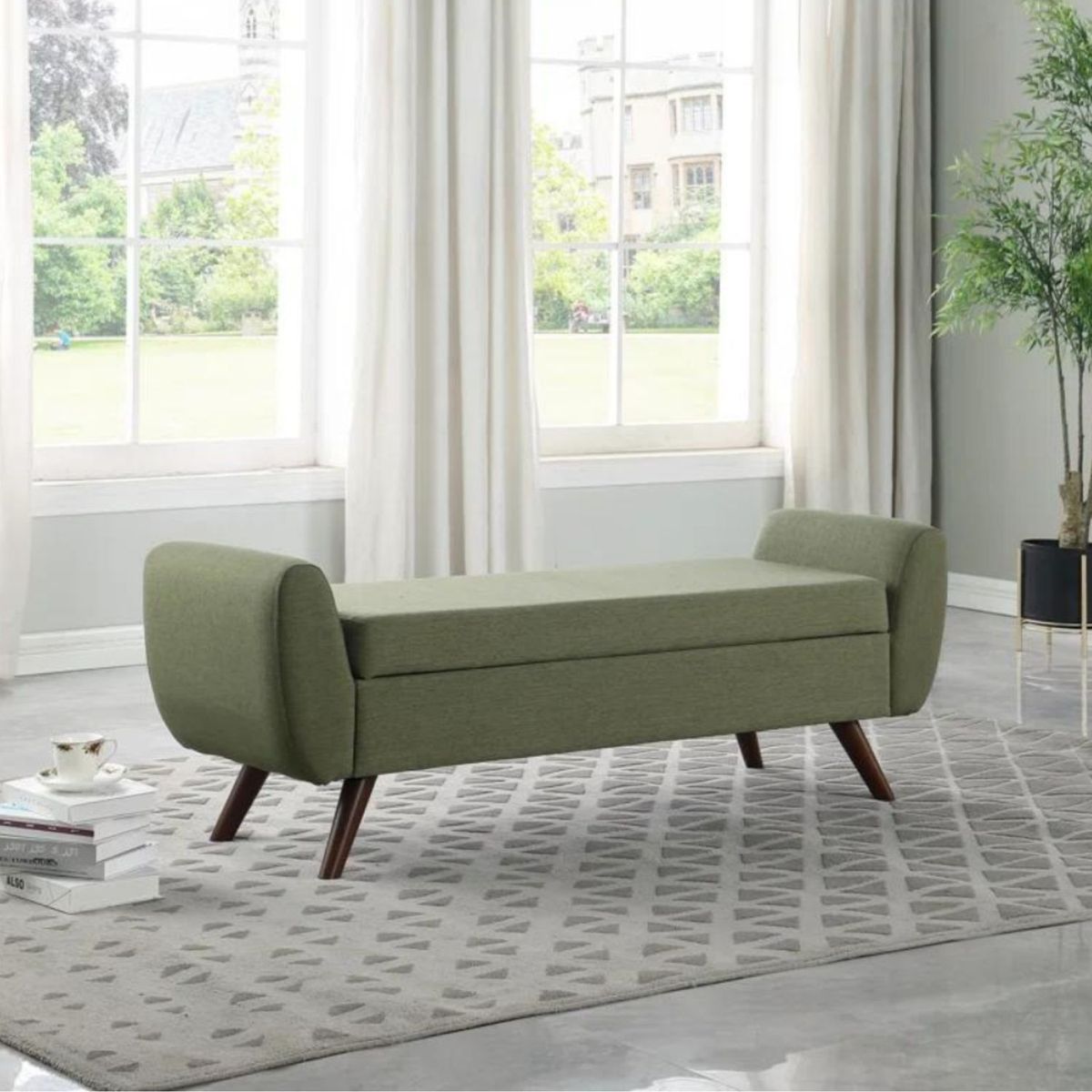 GENERICO - Banqueta Baúl Alice Verde Decoban Hogar