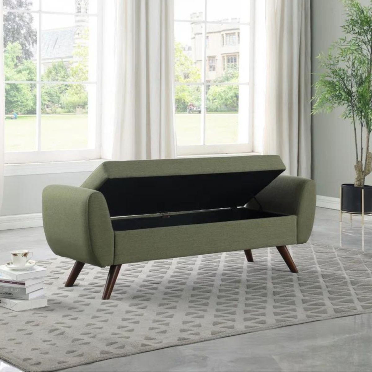 GENERICO - Banqueta Baúl Alice Verde Decoban Hogar