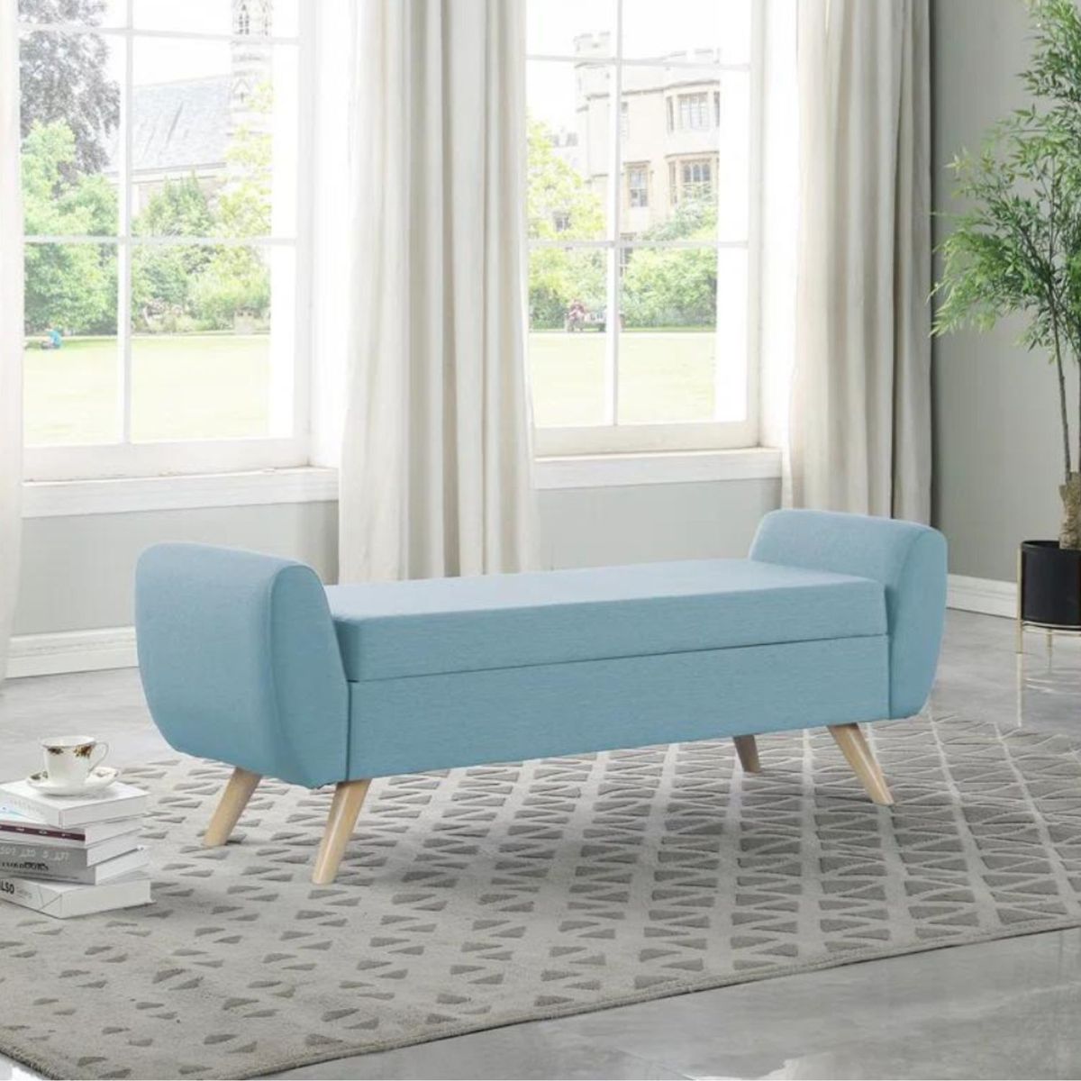 GENERICO - Banqueta Baúl Alice Celeste Decoban Hogar