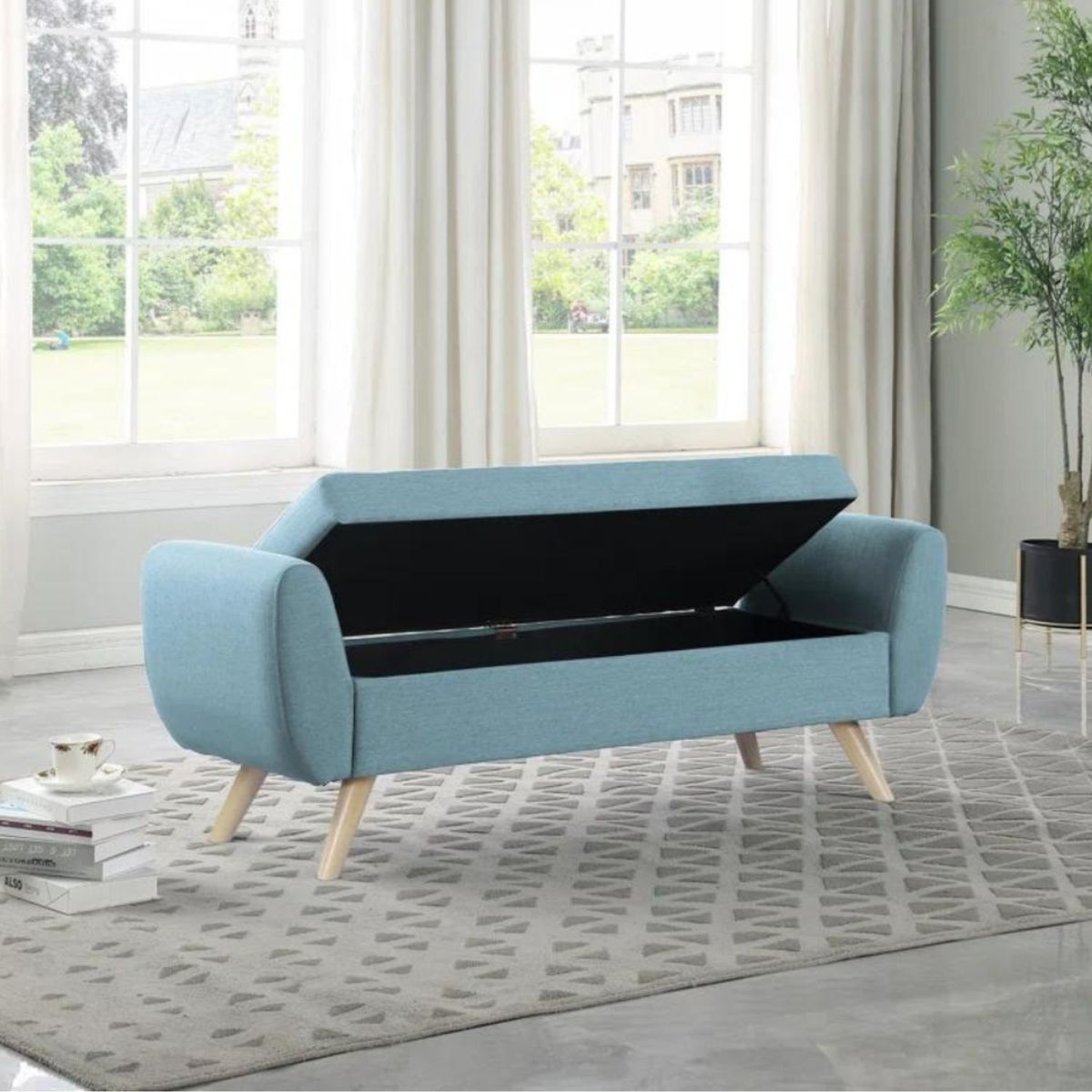 GENERICO - Banqueta Baúl Alice Celeste Decoban Hogar