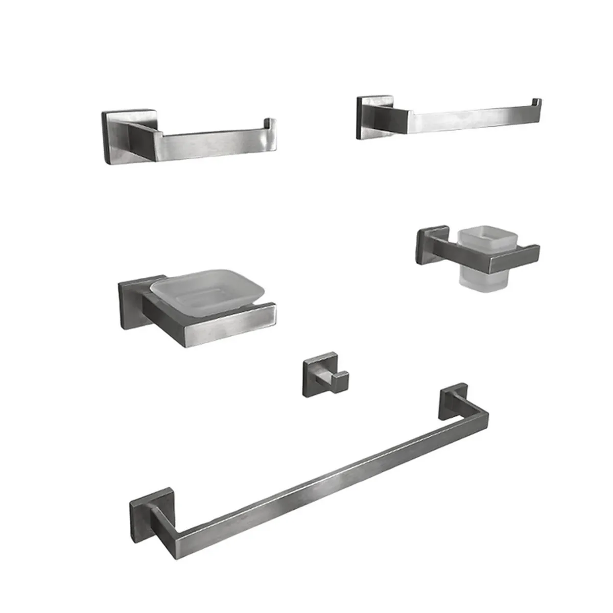 GENERICO - Kits de Baño 6 Piezas Acero Inoxidable