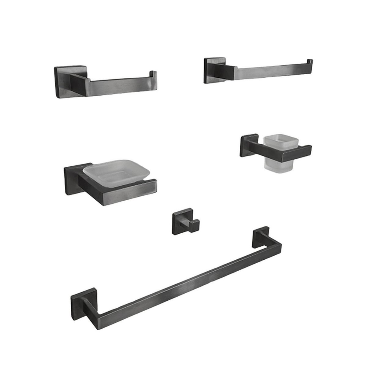 GENERICO - Kits de Baño 6 Piezas Acero Inoxidable