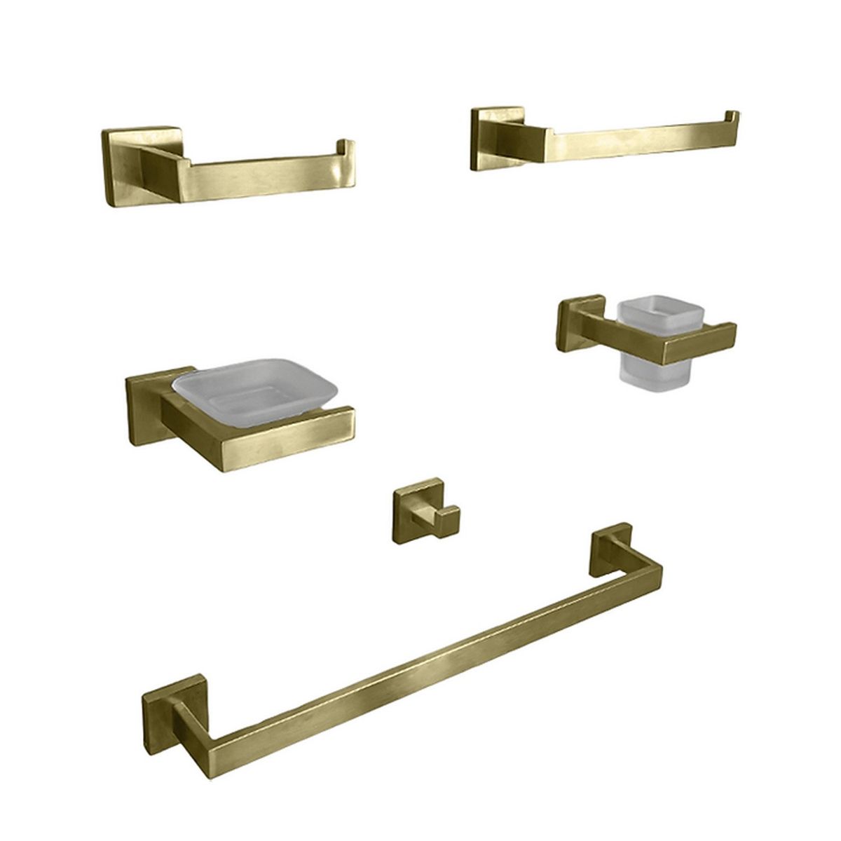 GENERICO - Kits de Baño 6 Piezas Acero Inoxidable Dorado