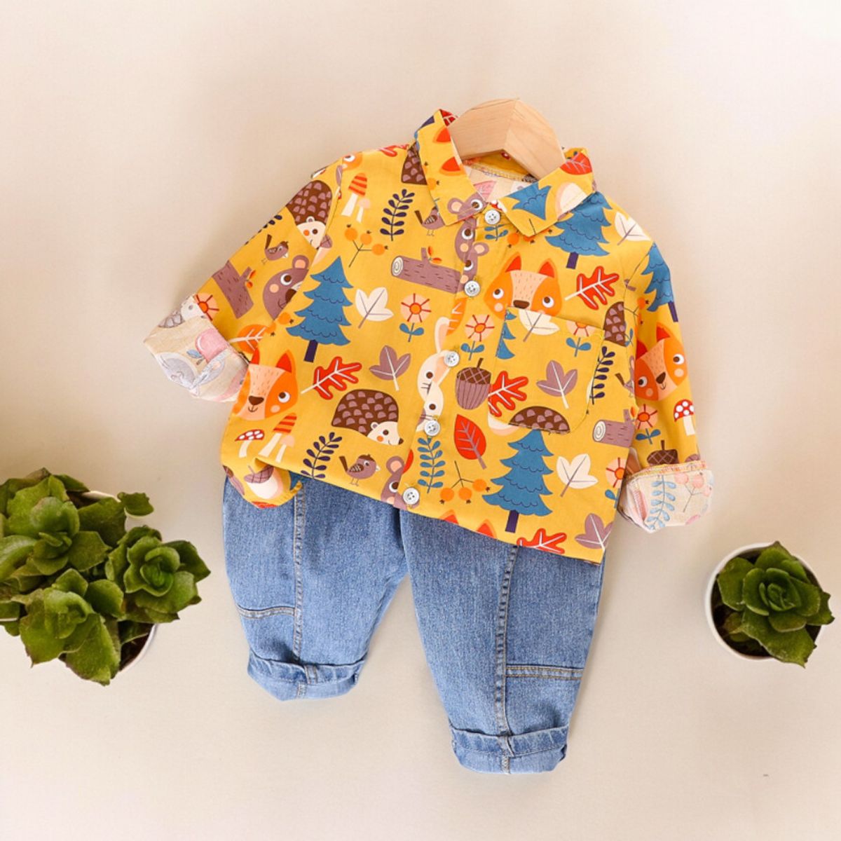 GENERICO - ROPA PARA NIÑO SAFARI  -  ( CAMISA + PANTALÓN )