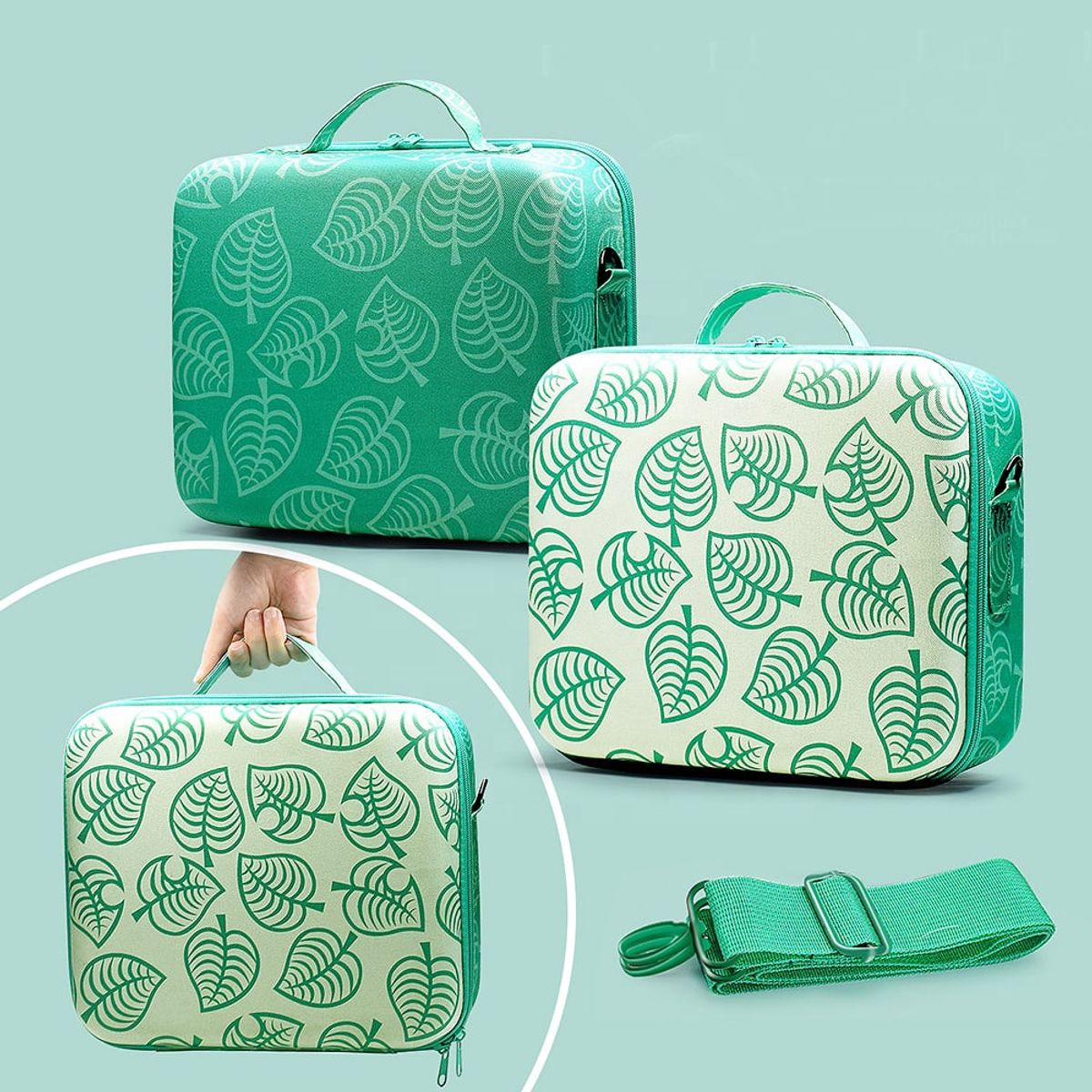 VARIOS - Pack Maleta Nintendo Switch y Oled Animal Verde y Cargador Original.