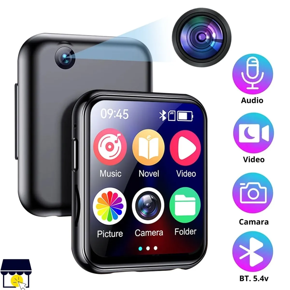 GENERICO - Reproductor MP3 HD+ Bluetooth Camara 8GB