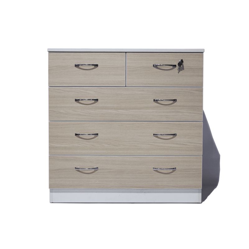 MUEBLES MACRUMO - Cómoda 5 Cajones Arena con cajón con seguro - Armado