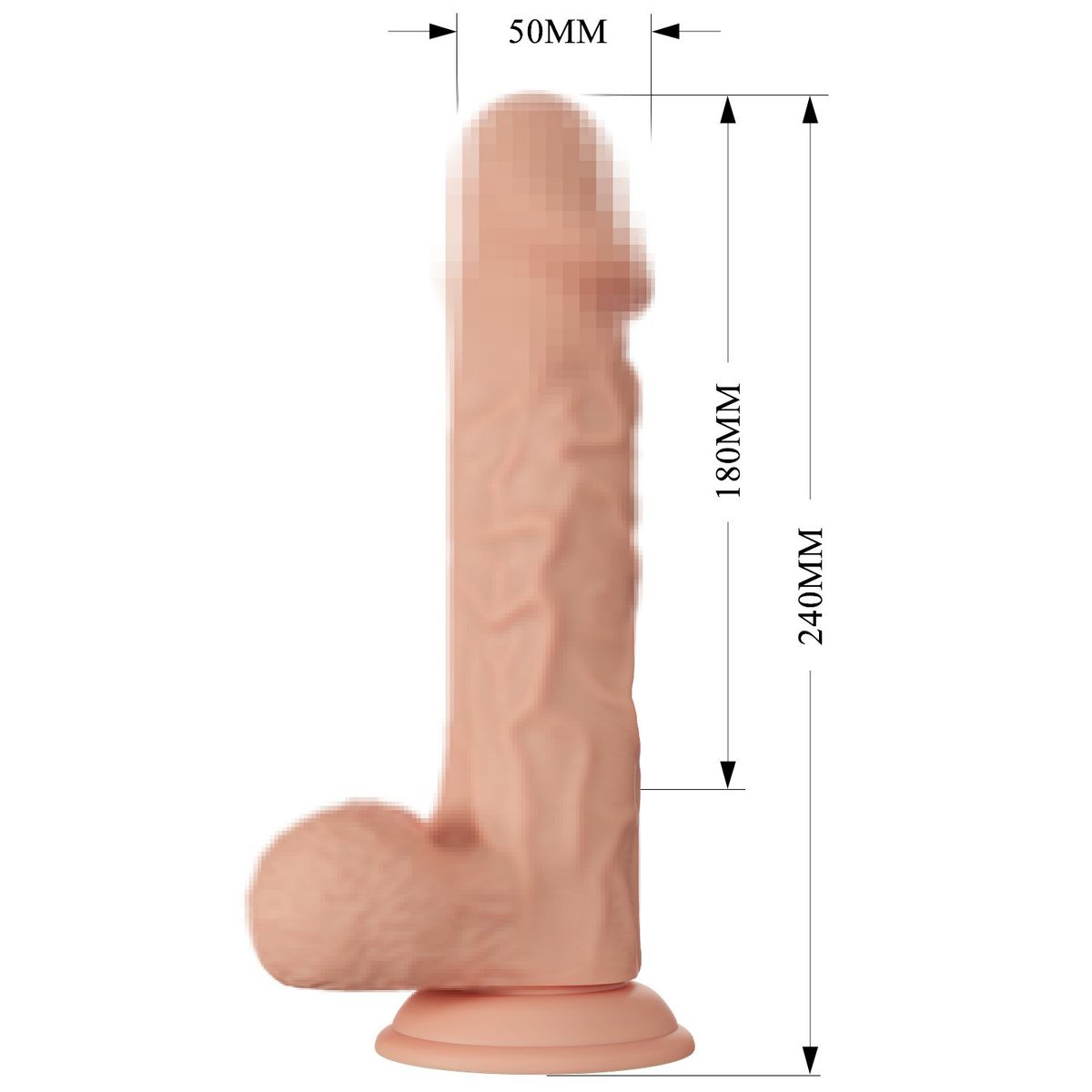 BAILE - Dildo Realista Texturizado con Vibración Buraq 23.8 cm Ø 5cm