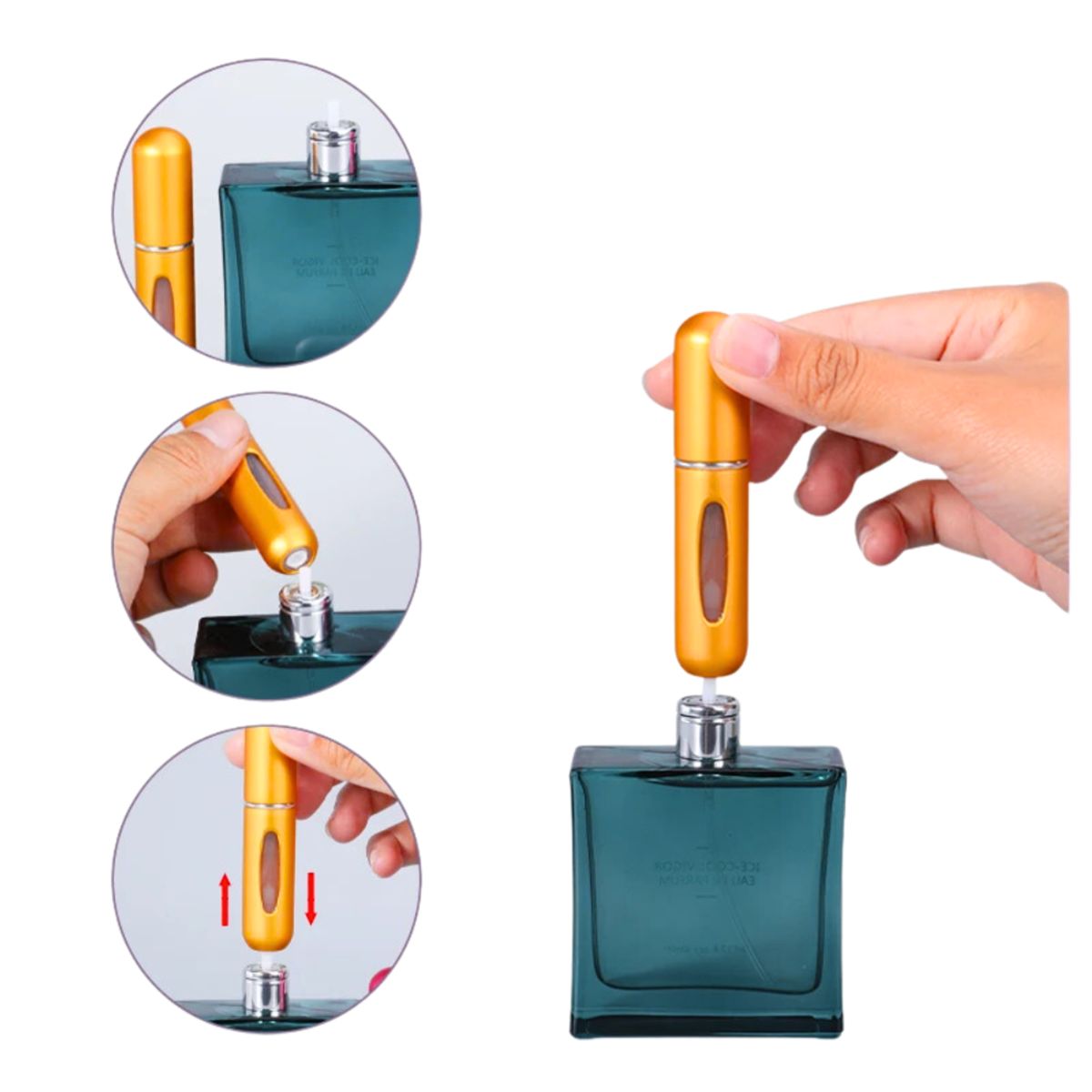INSPIRA - Set de 3 Atomizadores Recargables para Perfume para Viaje