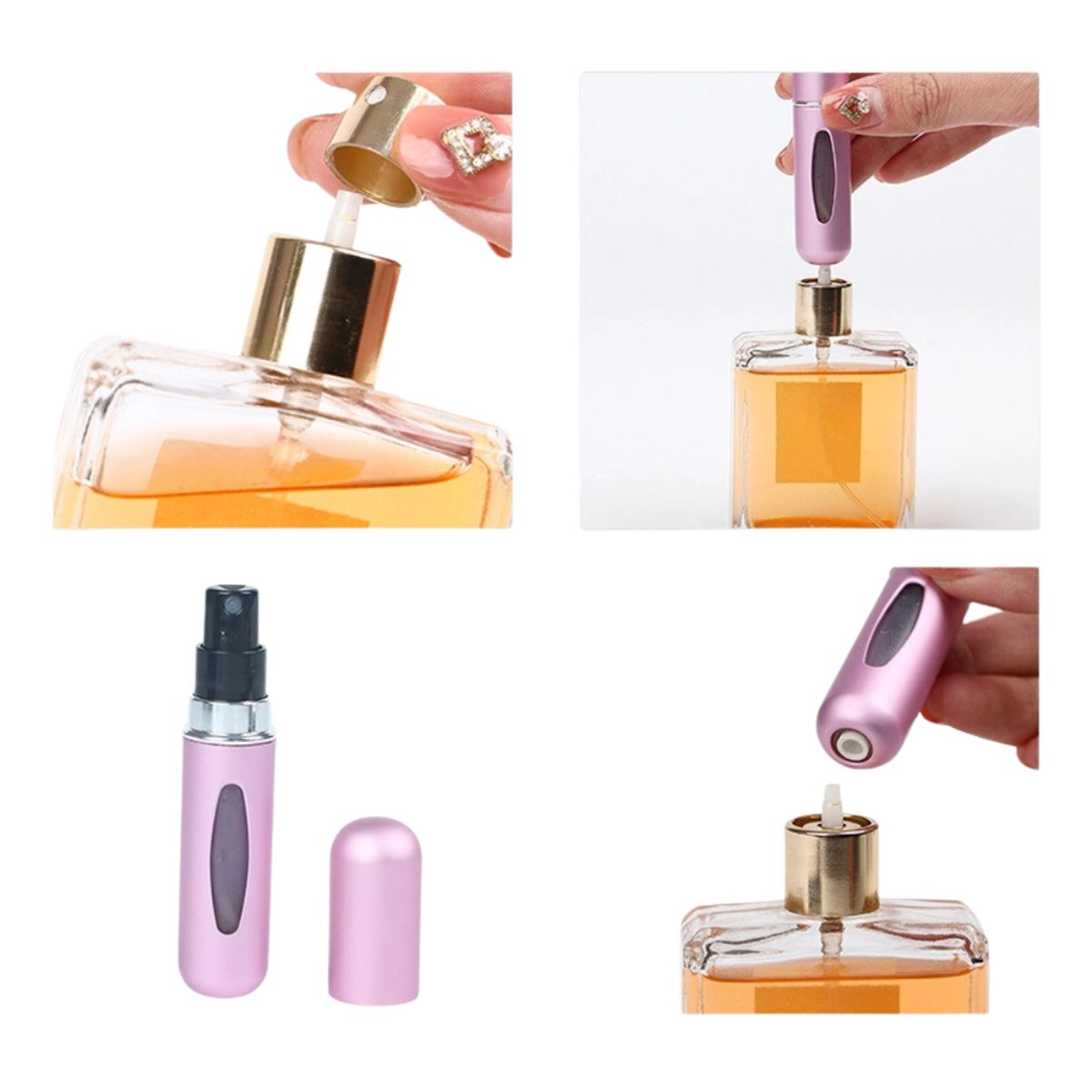 INSPIRA - Set de 3 Atomizadores Recargables para Perfume para Viaje