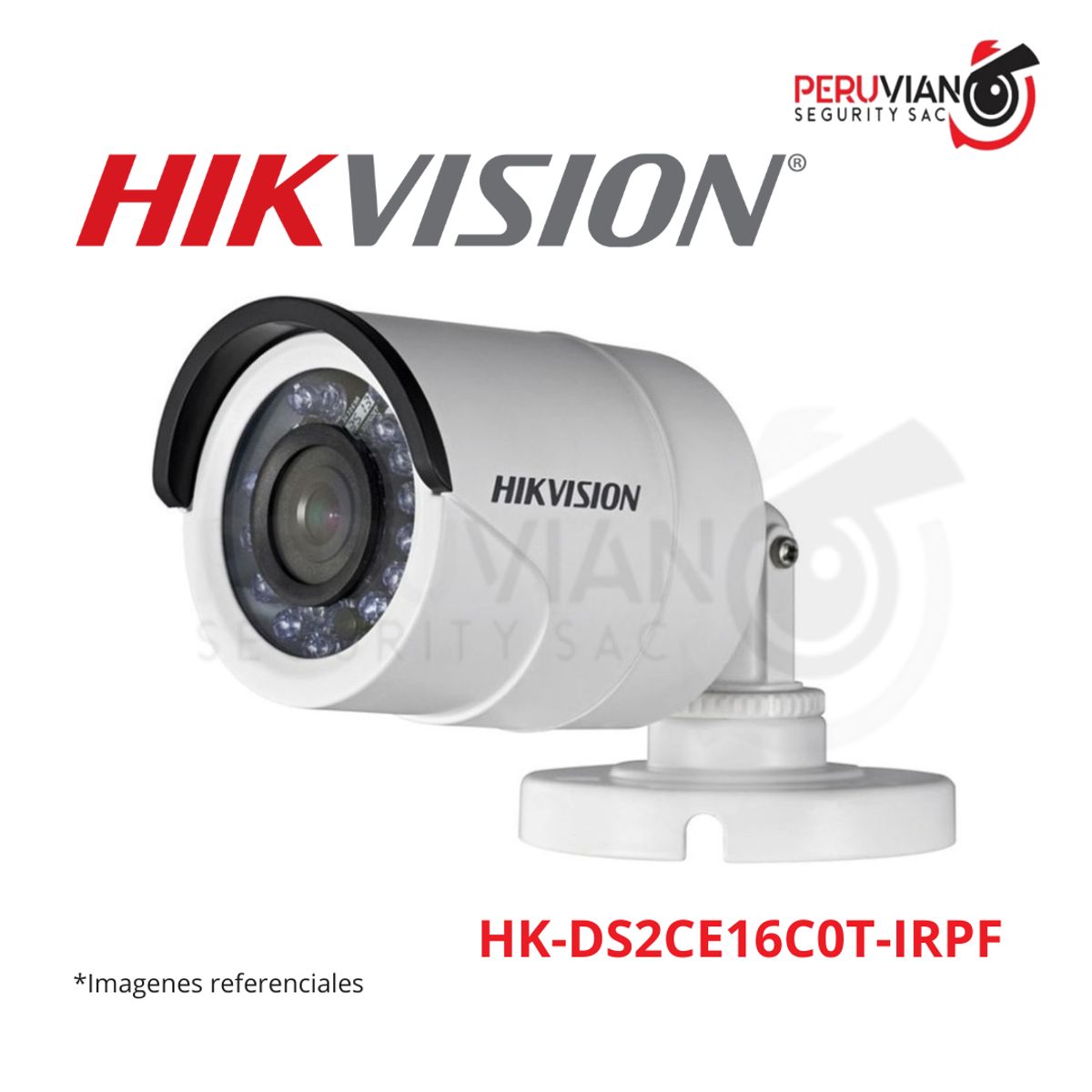 HIKVISION - TUBO 720, LENTE 2.8 mm (92 grados) IR 20 mtrs HK-DS2CE16C0T-IRPF