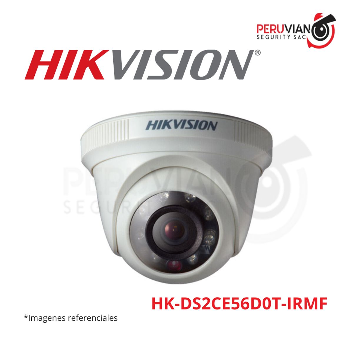 HIKVISION - DOMO 1080 exterior, LENTE 2.8 mm (92 grados) IR 20 mtrs  HK-DS2CE56D0T-IRMF