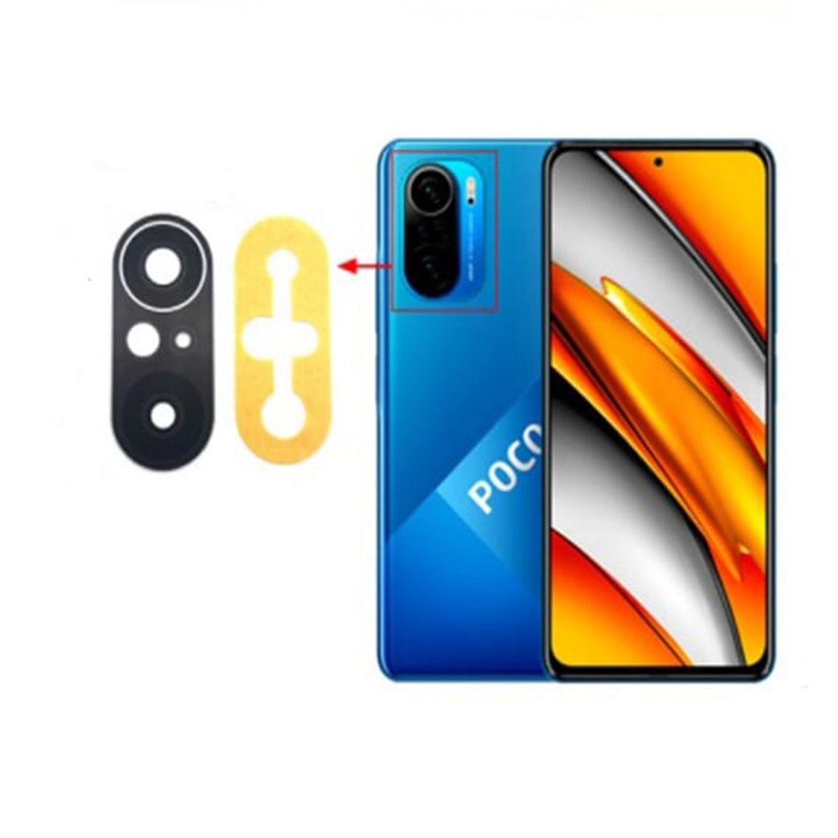 GENERICO - Repuesto lente Vidrio de cámara Pocophone F3